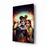 Krishna ve Radha Cam Tablo