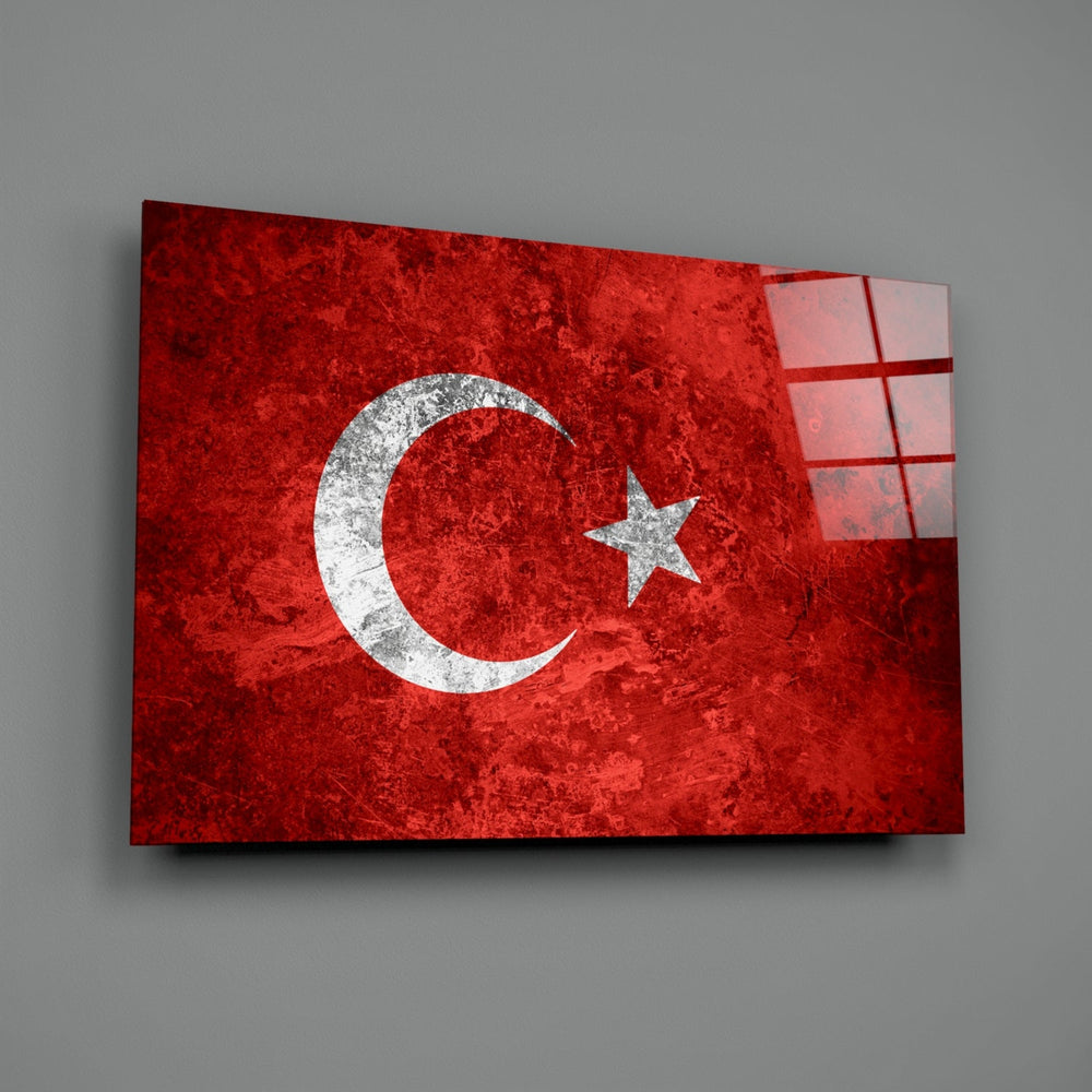 Türkiye Bayrağı Cam Tablo