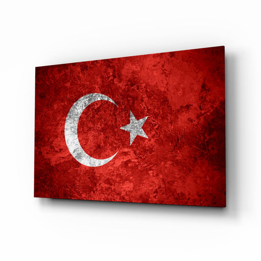 Türkiye Bayrağı Cam Tablo