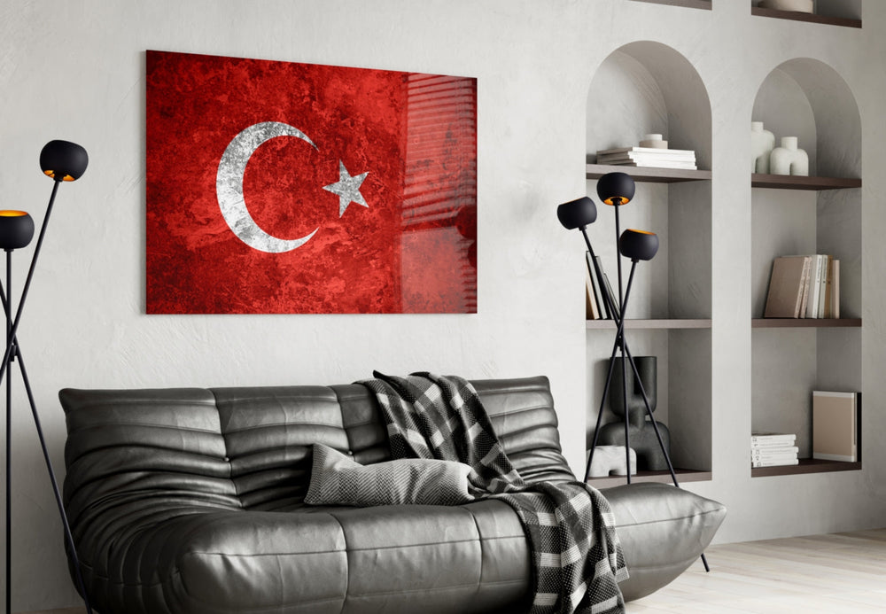 Türkiye Bayrağı Cam Tablo