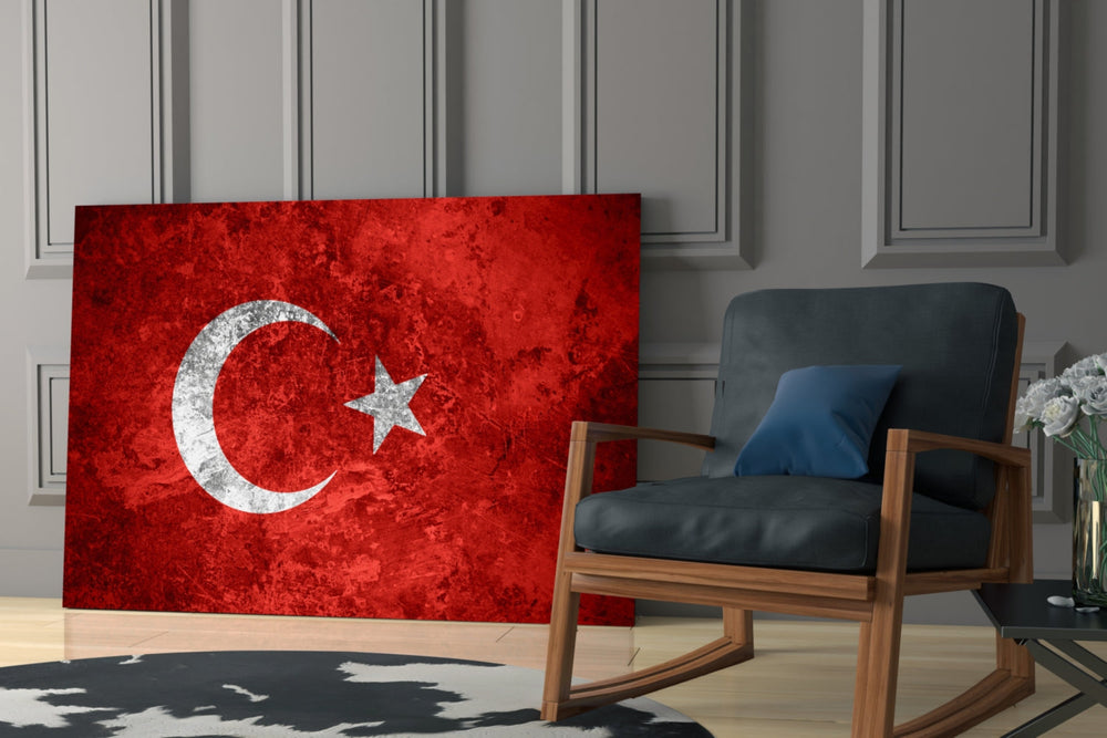 Türkiye Bayrağı Cam Tablo
