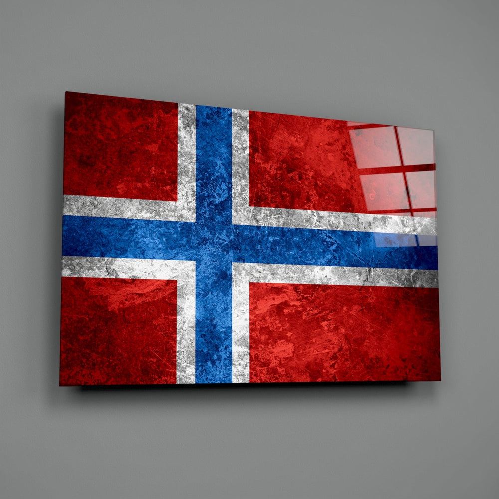 Norveç bayrağı Cam Tablo