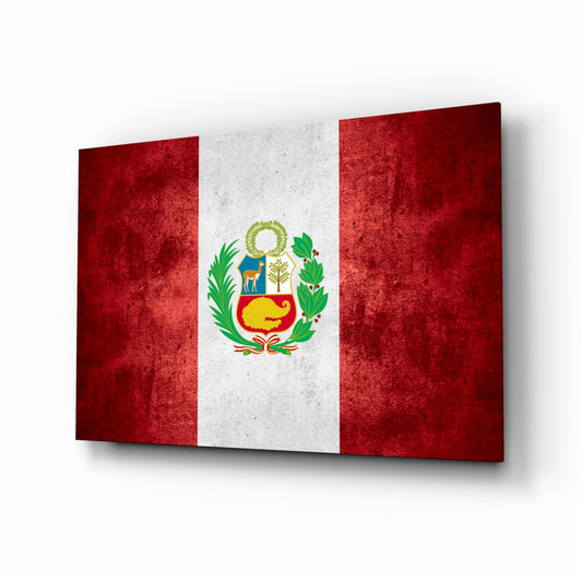 Peru bayrağı Cam Tablo