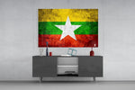Myanmar bayrağı Cam Tablo