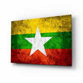 Myanmar bayrağı Cam Tablo