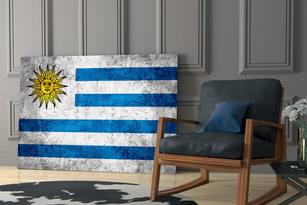 Uruguay bayrağı Cam Tablo