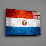 Paraguay bayrağı Cam Tablo