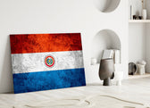 Paraguay bayrağı Cam Tablo