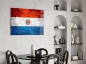 Paraguay bayrağı Cam Tablo