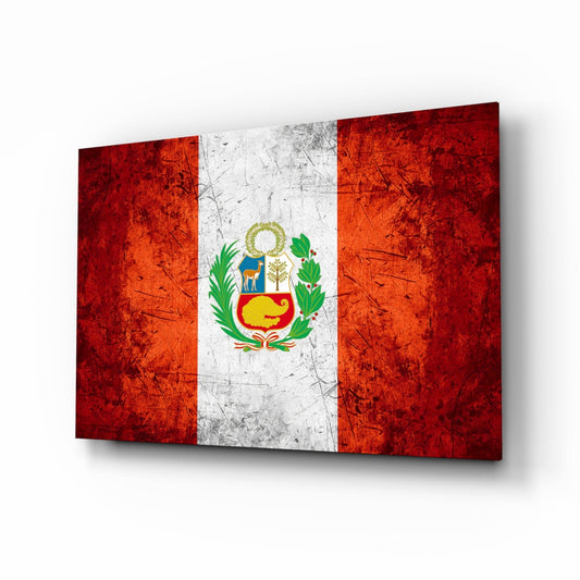 Peru bayrağı Cam Tablo