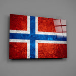 Norveç bayrağı Cam Tablo