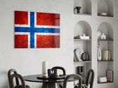 Norveç bayrağı Cam Tablo