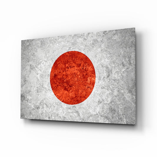 Japonya bayrağı Cam Tablo
