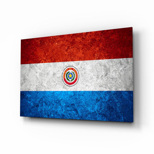Paraguay bayrağı Cam Tablo