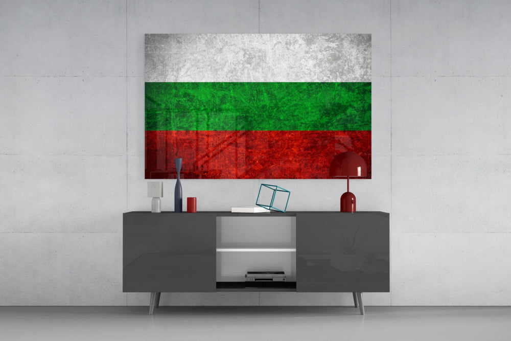 Bulgaristan bayrağı Cam Tablo