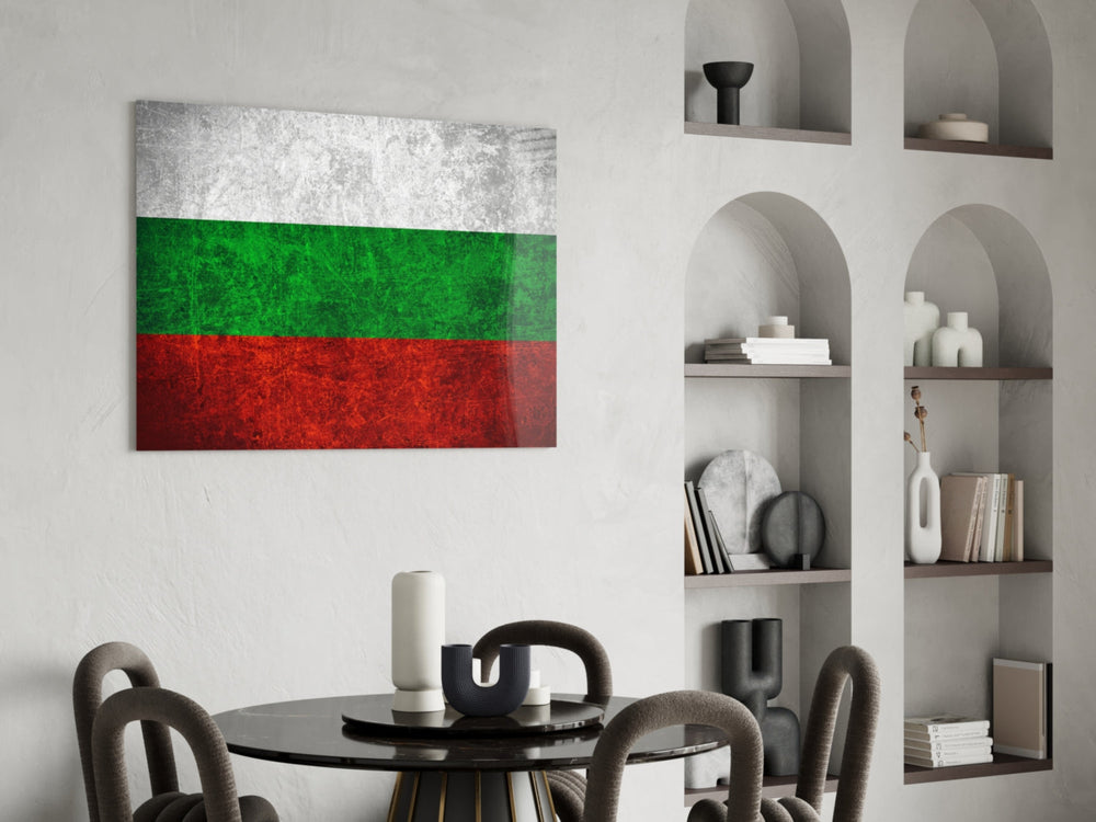 Bulgaristan bayrağı Cam Tablo