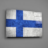 Finlandiya bayrağı Cam Tablo