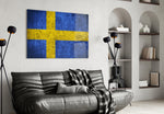 İsveç bayrağı Cam Tablo