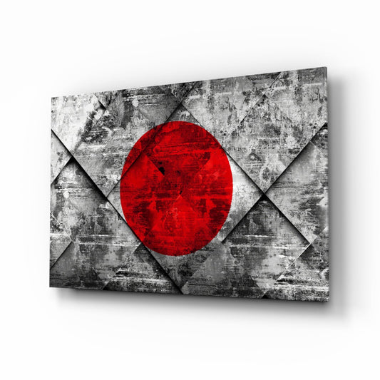 Japonya bayrağı Cam Tablo