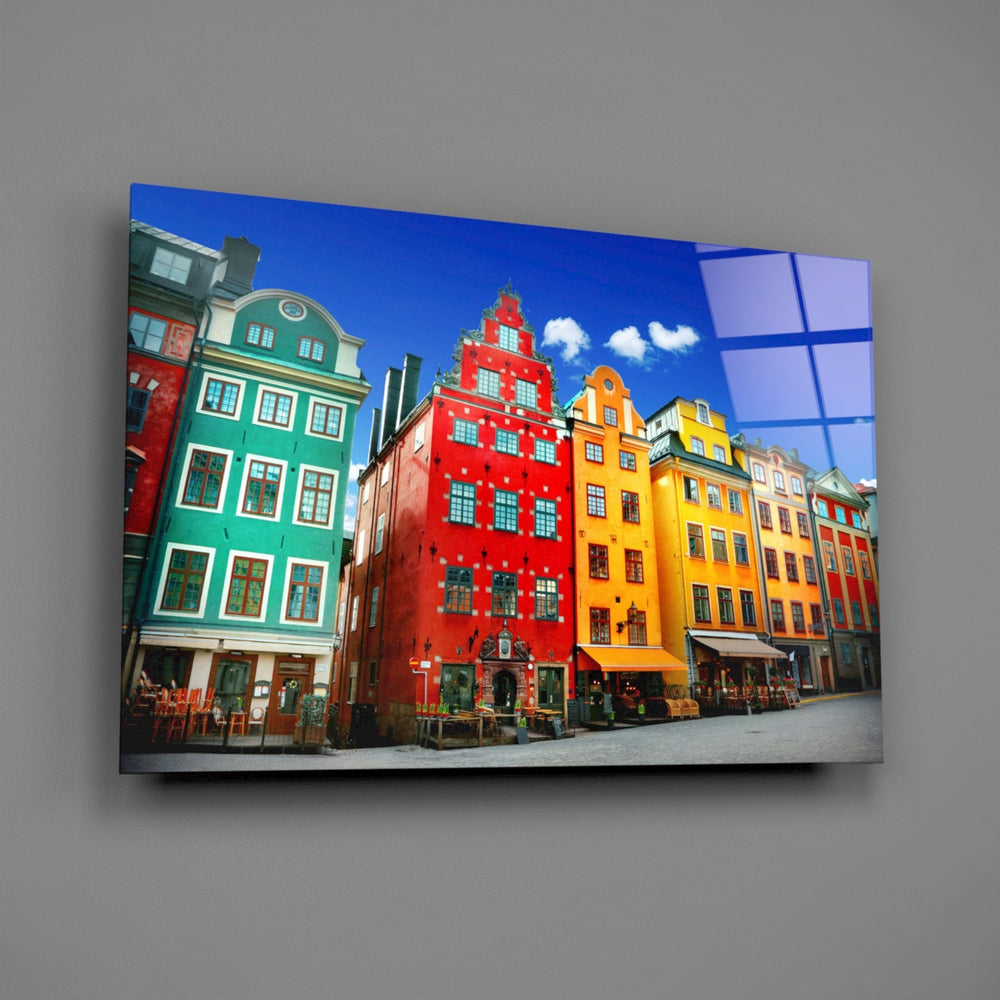 Stockholm Ev Manzarası Cam Tablo