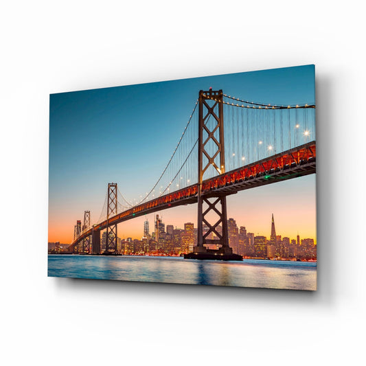 San Francisco Oakland Körfez Köprüsü Cam Tablo