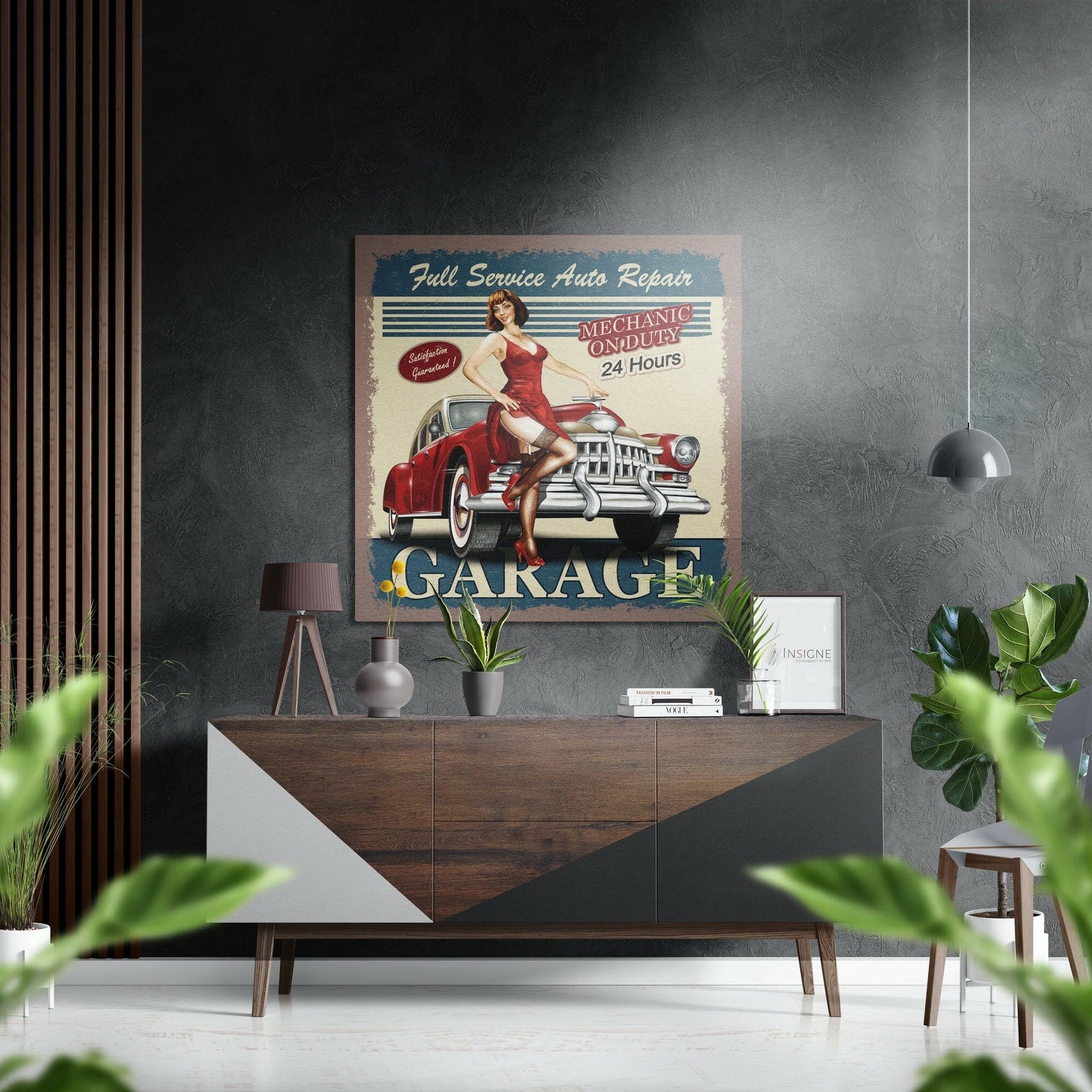 Vintage Garaj Fırçalı Metalik Alu-Dibond
