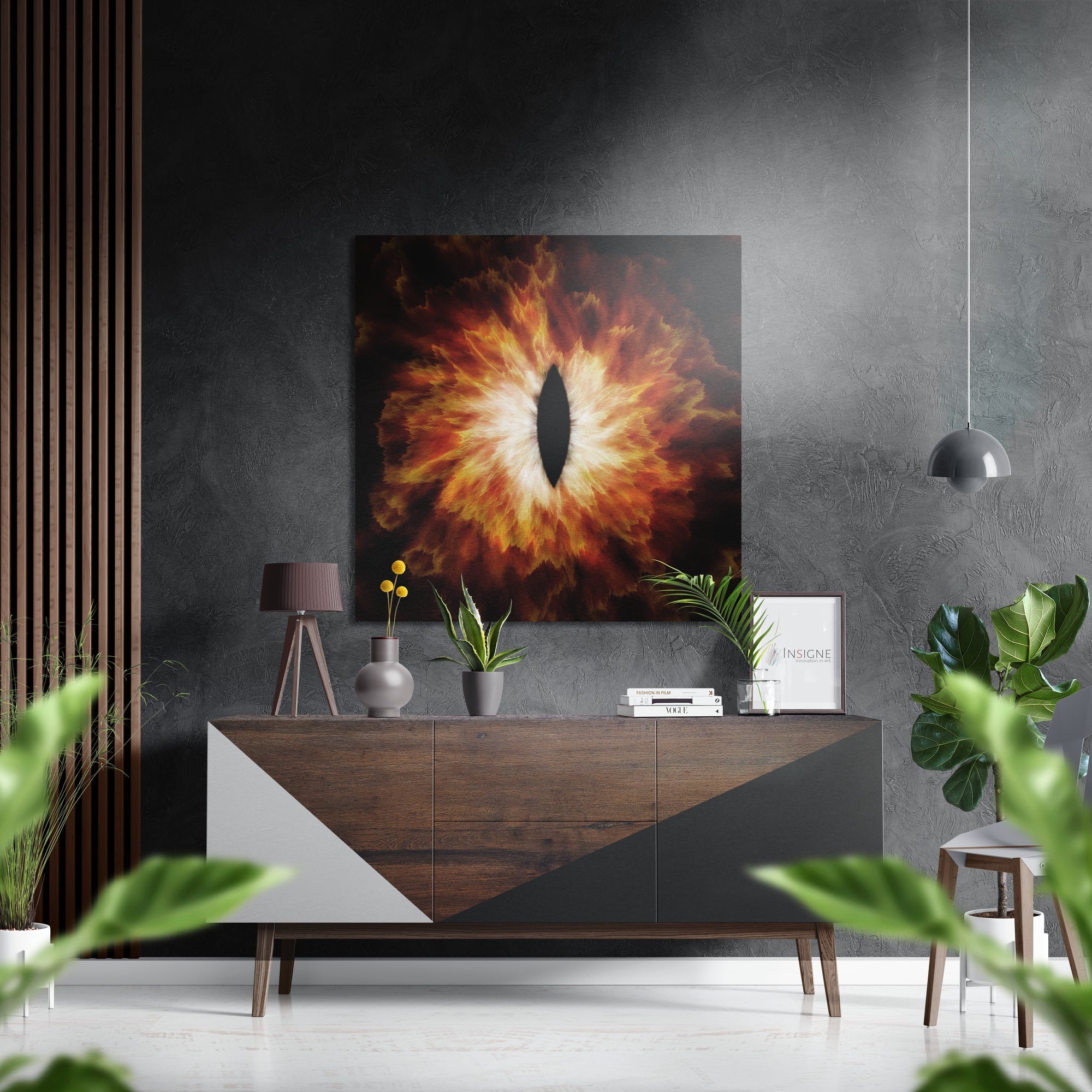 Sauron'Un Gözü Fırçalı Metalik Alu-Dibond.