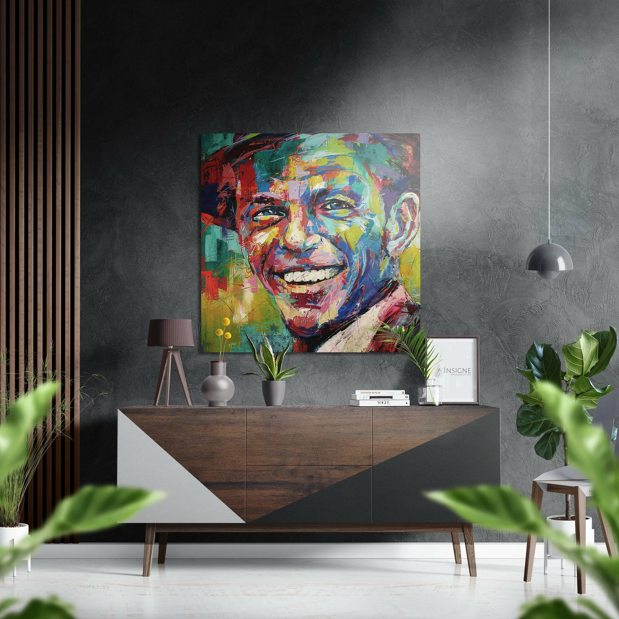 Frank Sinatra Fırçalı Metalik Alu-Dibond.