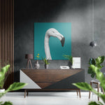 Albino Flamingo Fırçalı Metalik Alu-Dibond.