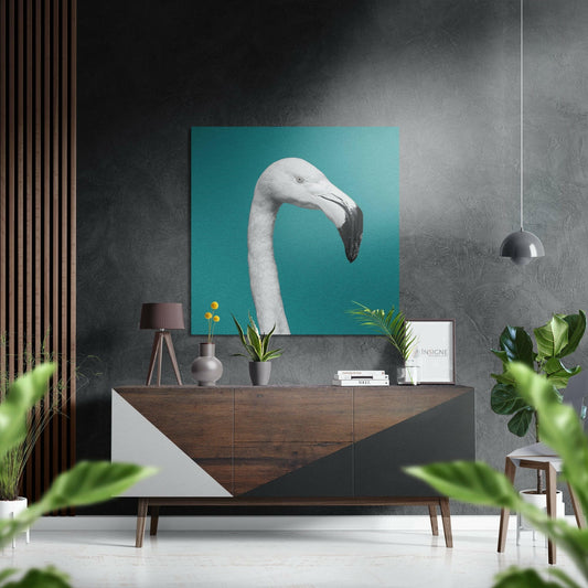 Albino Flamingo Fırçalı Metalik Alu-Dibond.