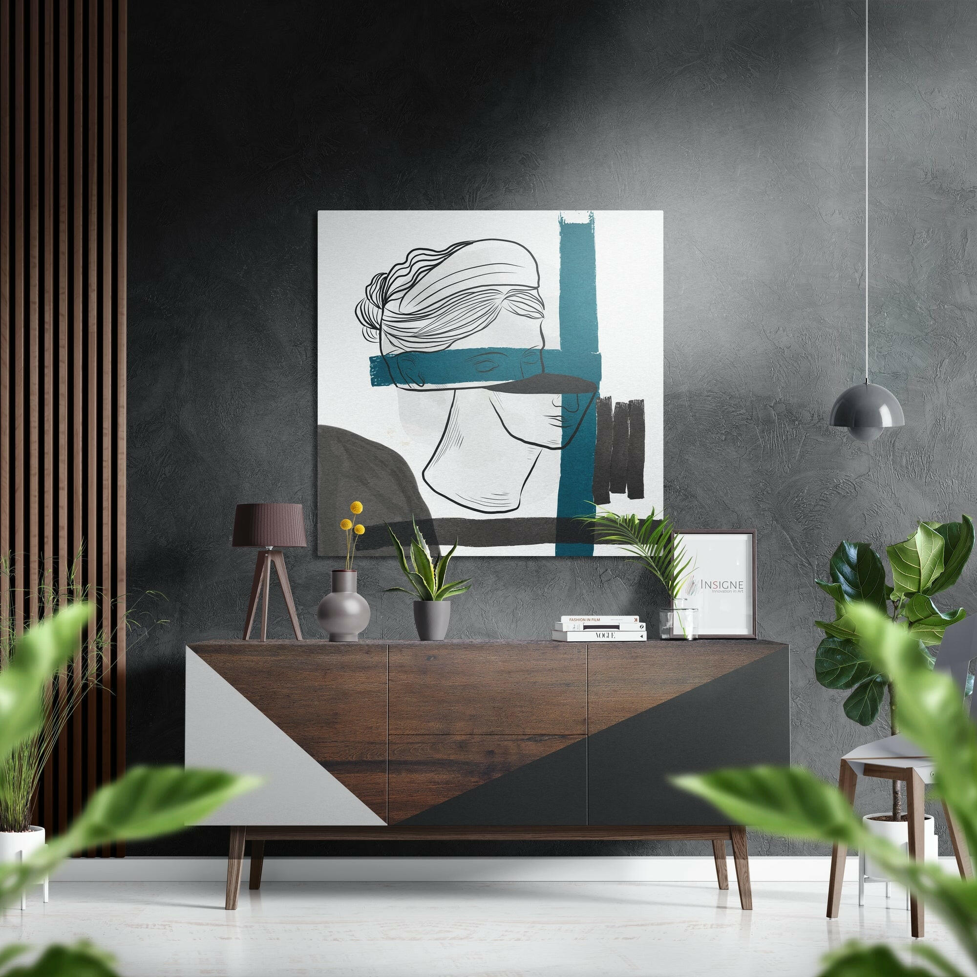 Modern Sanat Fırçalı Metalik Alu-Dibond.