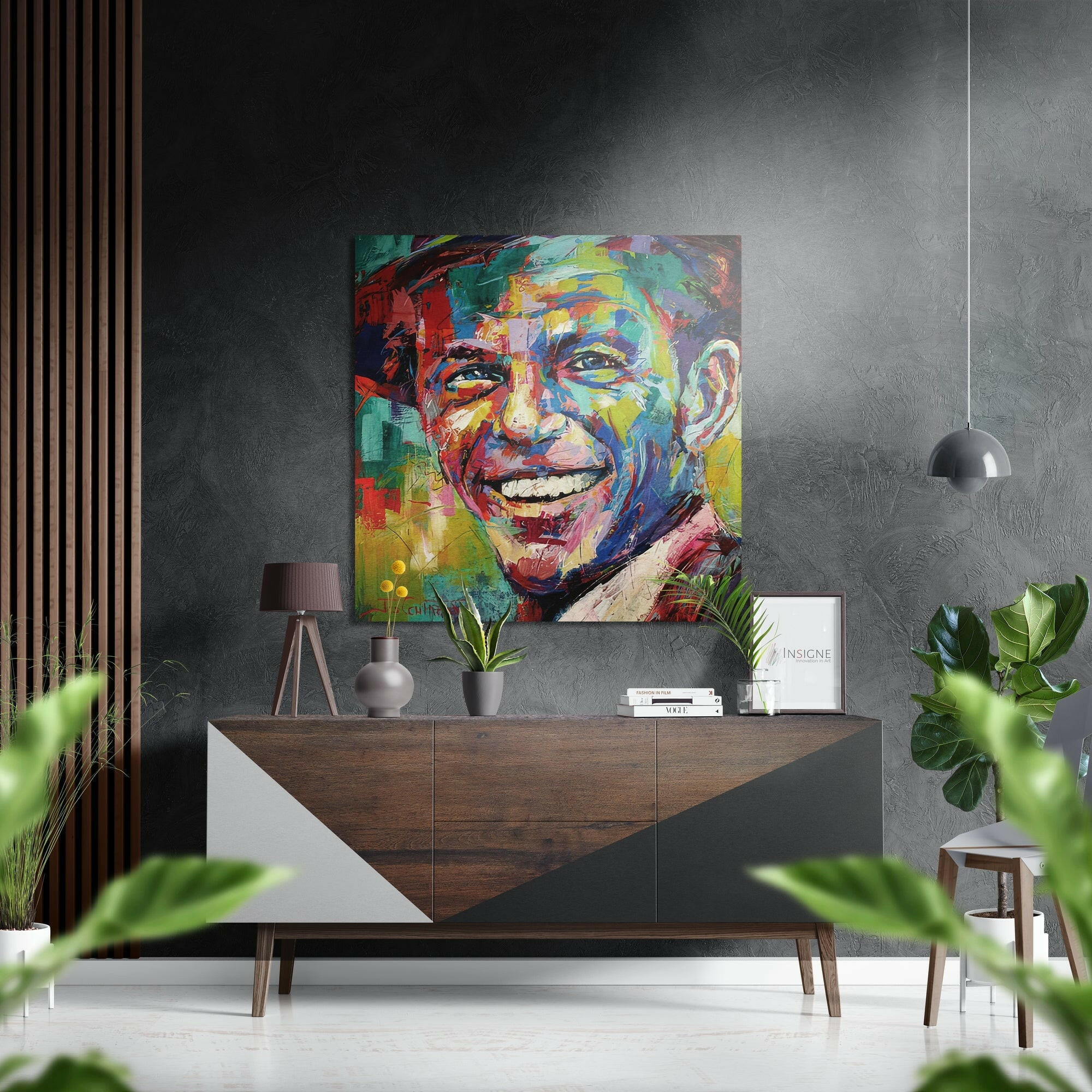 Frank Sinatra Fırçalı Metalik Alu-Dibond.