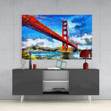 Golden Gate Bridge Köprüsü Cam Tablo | Insigne Art | Üstün Kalite