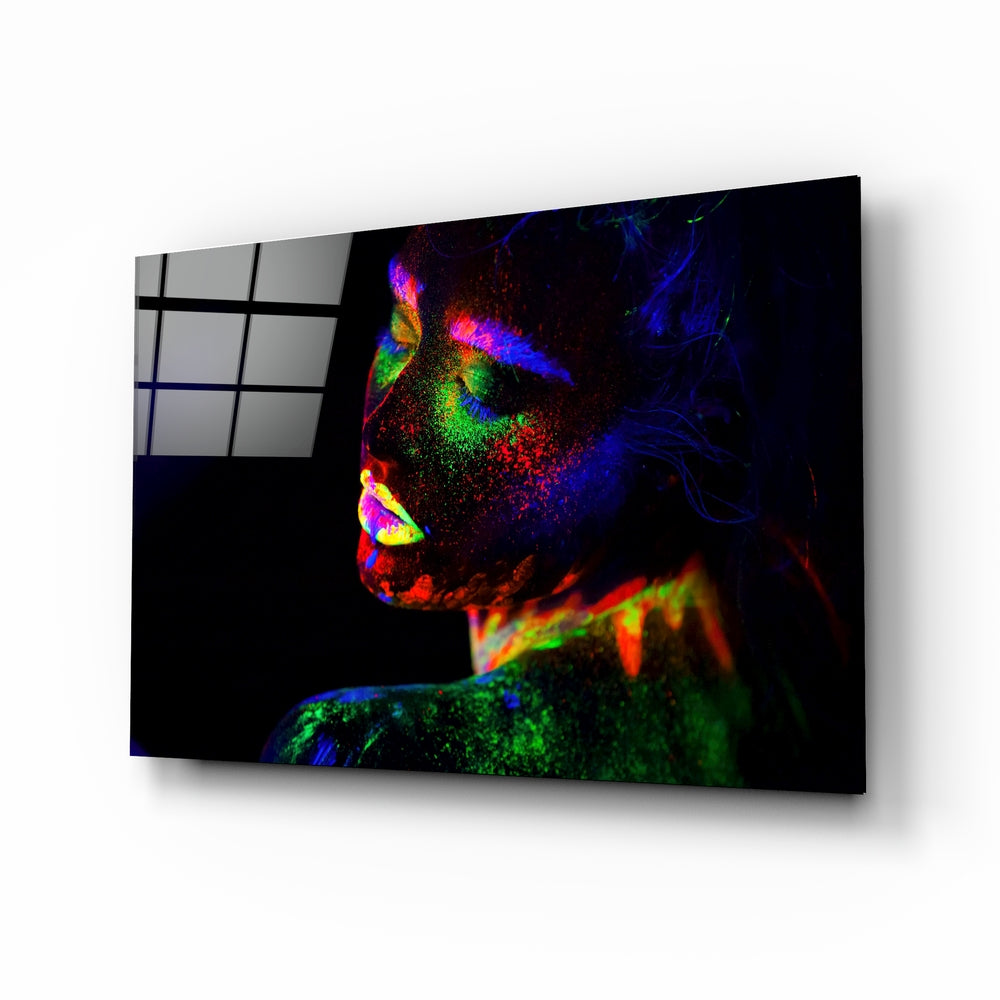 Neon Kadın Cam Tablo | Insigne Art | Üstün Kalite