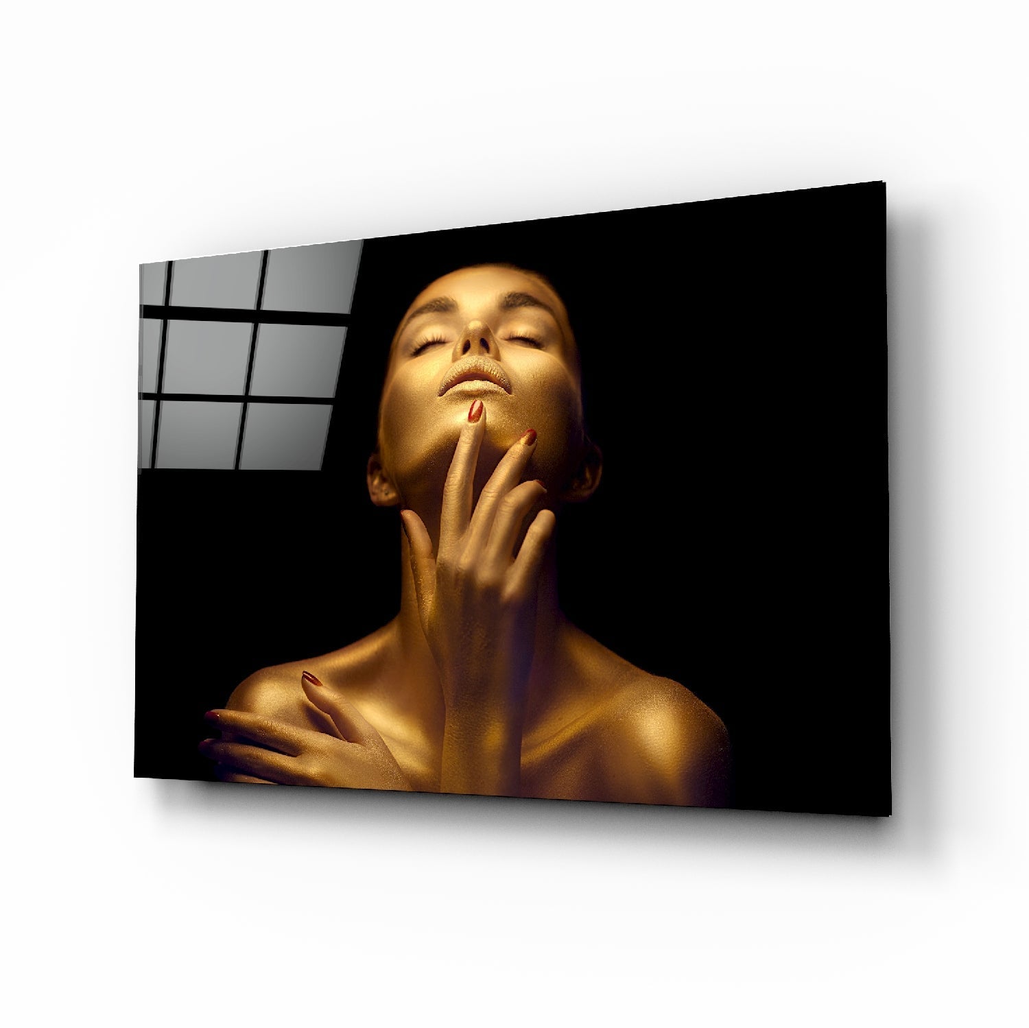 Altın Kadın Cam Tablo | Insigne Art | Üstün Kalite