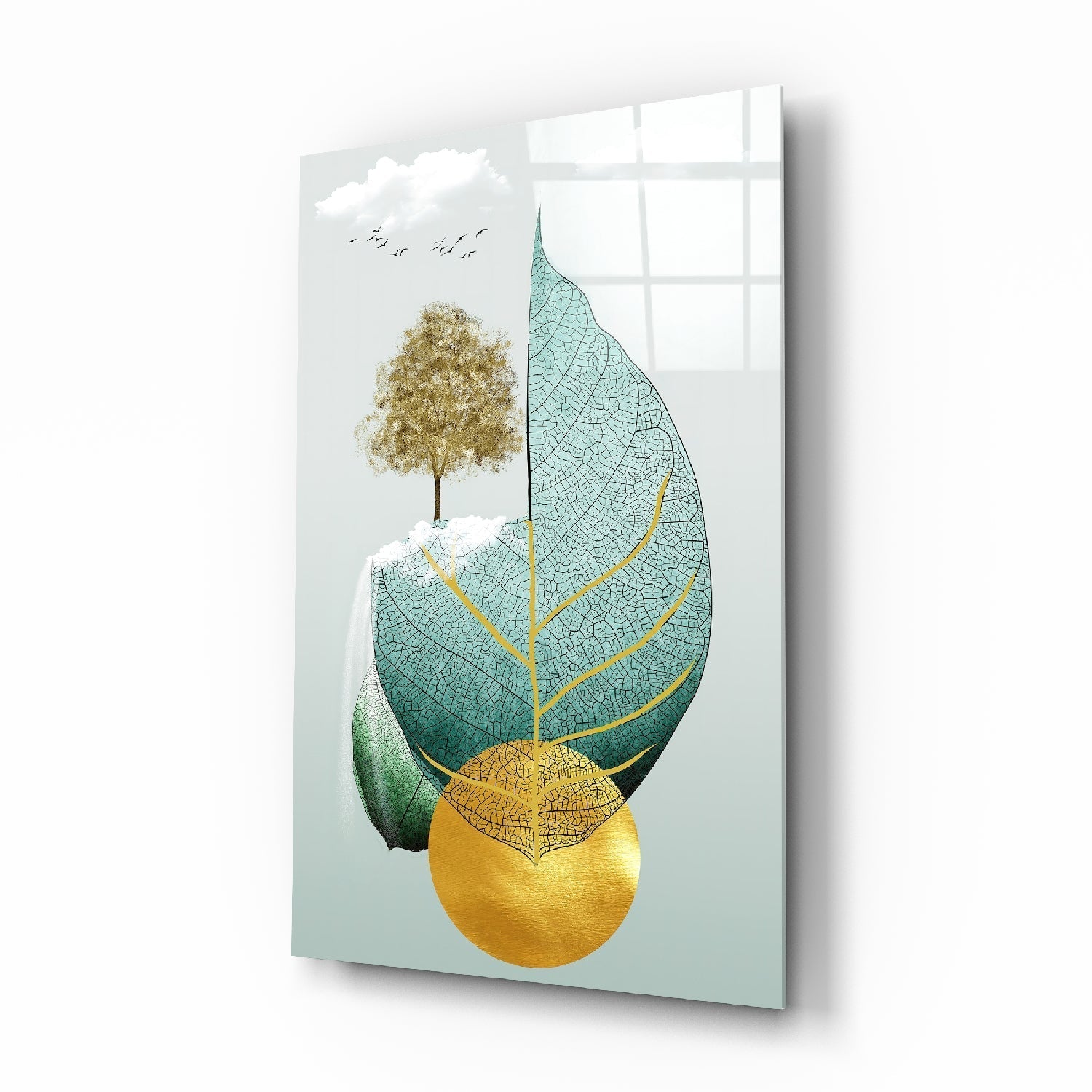 Yaprakta Ağaç Cam Tablo | Insigne Art | Üstün Kalite