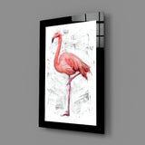 Yalnız Flamingo Cam Tablo.