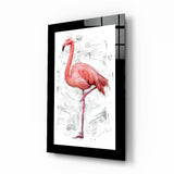 Yalnız Flamingo Cam Tablo.