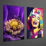 Marilyn Monroe 2 Parçalı Kombin Cam Tablo.