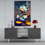 Donald Duck'In Öfkesi Cam Tablo  || Tasarımcı Koleksiyonu.