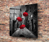 Kırmızı Şemsiye Cam Tablo | Insigne Art | Üstün Kalite
