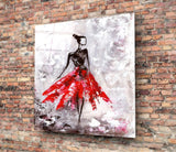 Kadın (Kırmızı) Cam Tablo | Insigne Art | Üstün Kalite