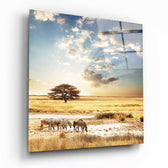 Afrika (Geniş Çayır) Cam Tablo.