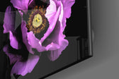 Floral Pembe Cam Tablo.
