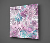 Mor Damask Cam Tablo.