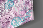 Mor Damask Cam Tablo.