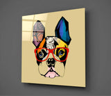 Bulldog Köpek Cam Tablo.