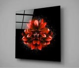 Kırmızı Lotus Cam Tablo.