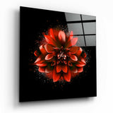 Kırmızı Lotus Cam Tablo.