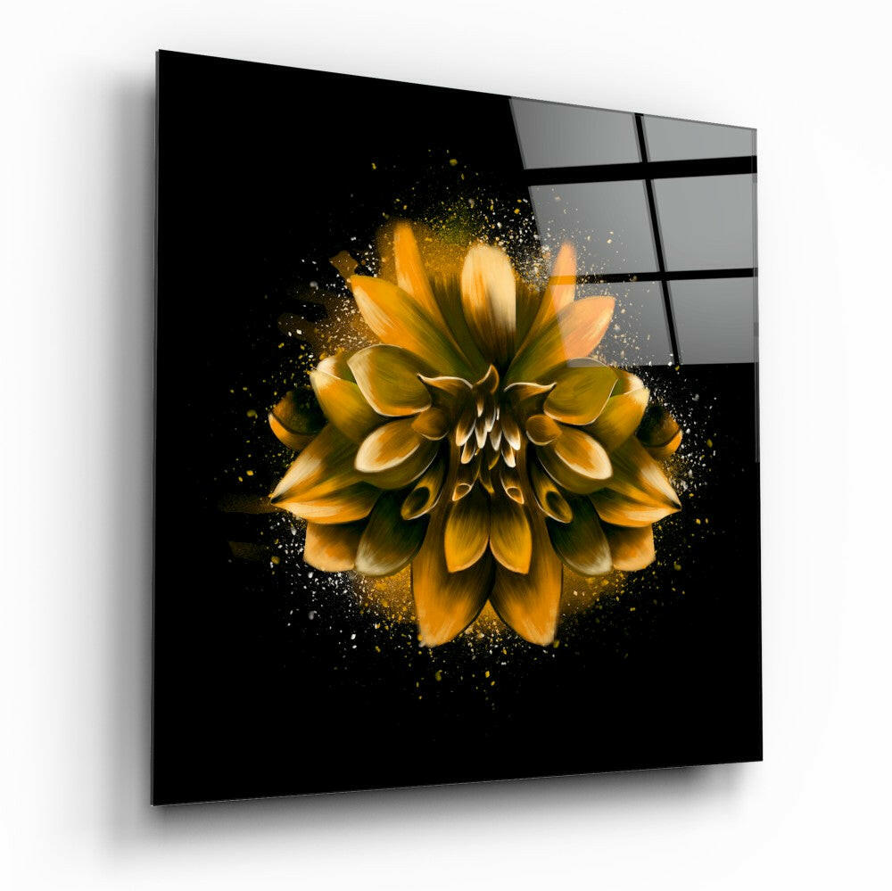 Sarı Lotus Cam Tablo.